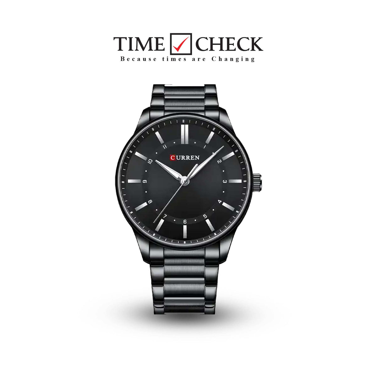 M:8430 Curren Black Dial Black Stainless Steel Chain Analog Quartz Men's Watch. - Timecheck