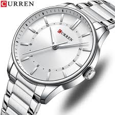 M:8430 Curren White Dial Silver Stainless Steel Chain Analog Quartz Men's Watch. - Timecheck