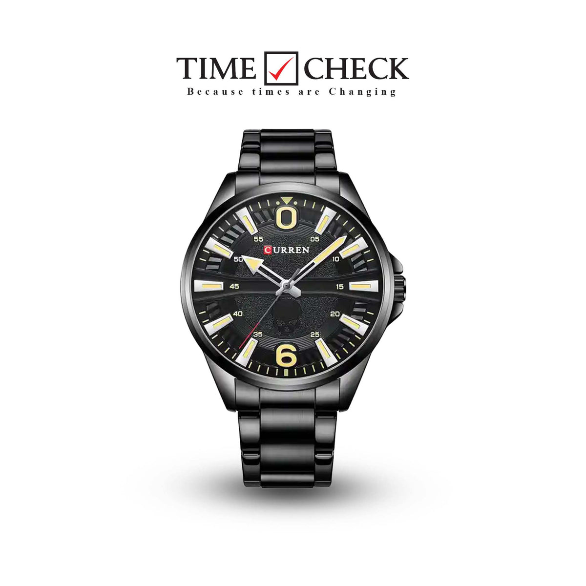 M:8434 Curren Black Dial Black Stainless Steel Analog Quartz Men's Watch. - Timecheck