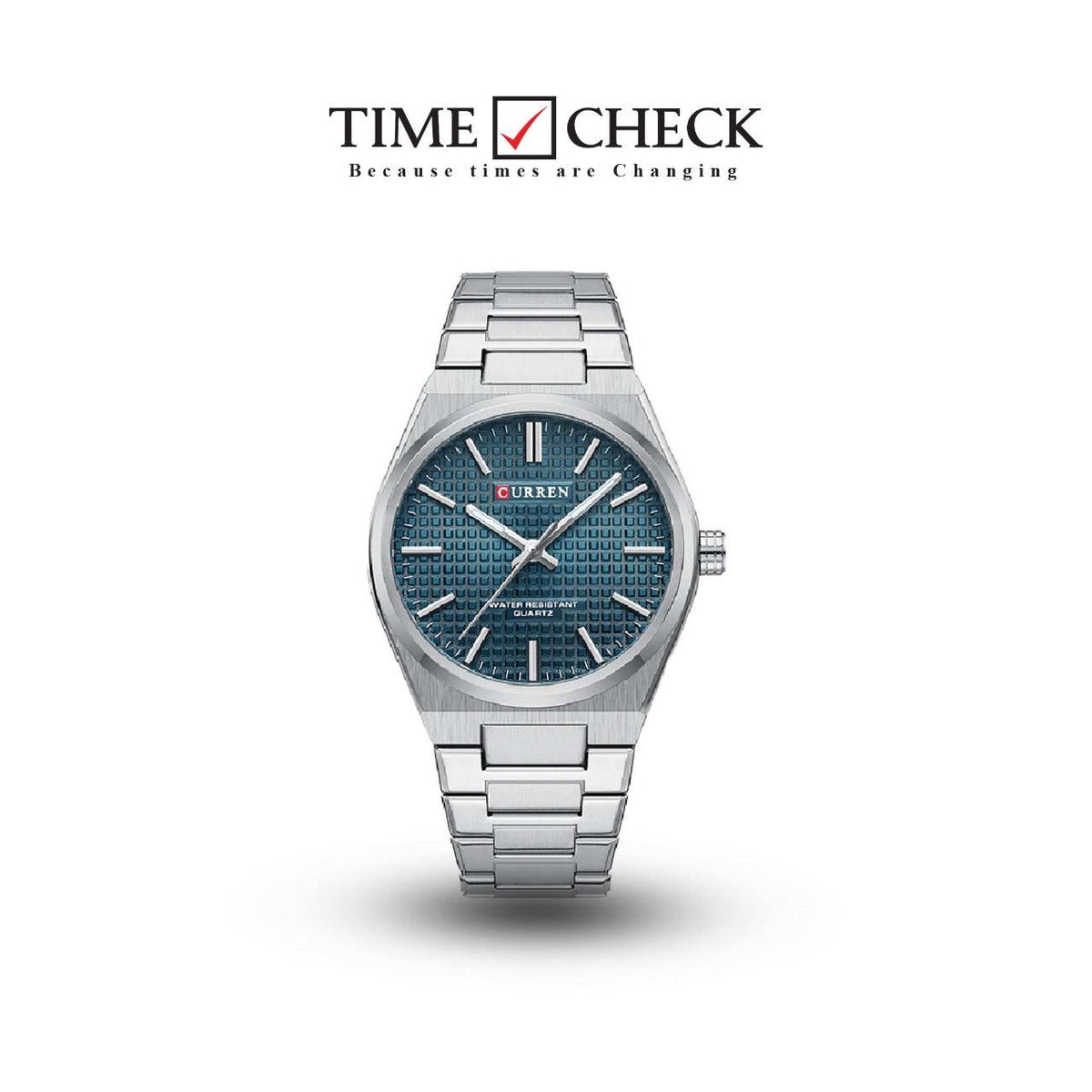 M:8439 Curren Blue Dial Silver Steel Chain Analog Quartz Men's Watch. - Timecheck
