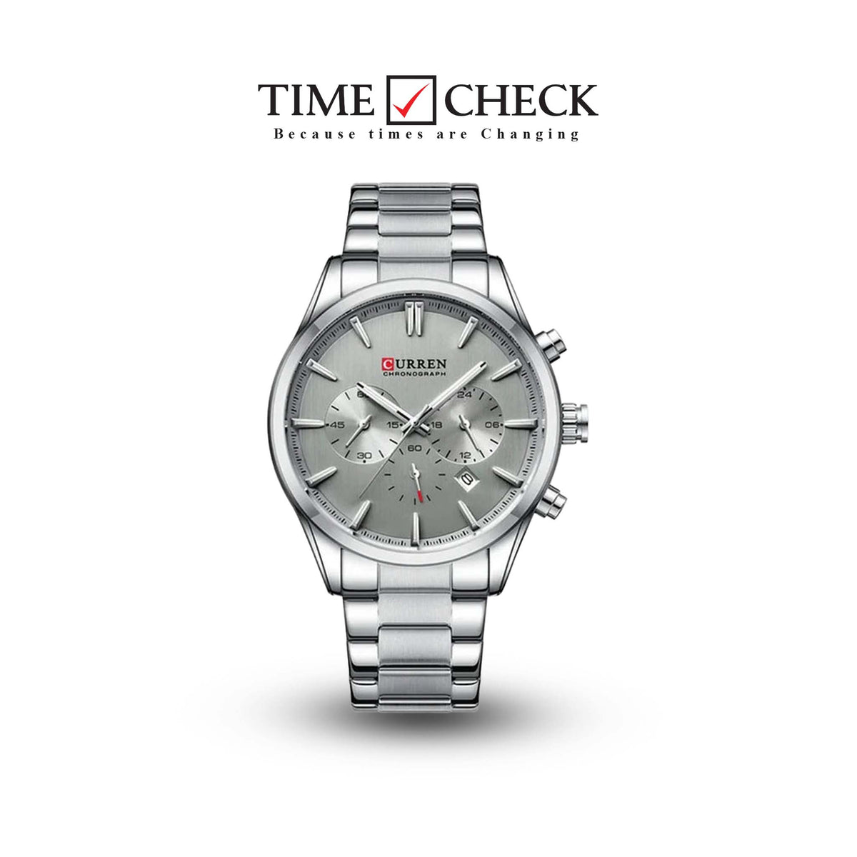 M:8446 Curren Stylish Roman GRAY Dial Chronograph Analog Quartz Men's Watch. - Timecheck
