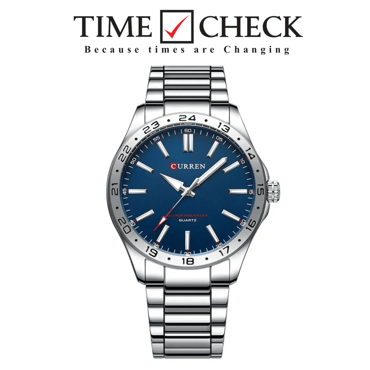 Curren M-8452 Blue Dial Silver Stainless Steel Men's Watch