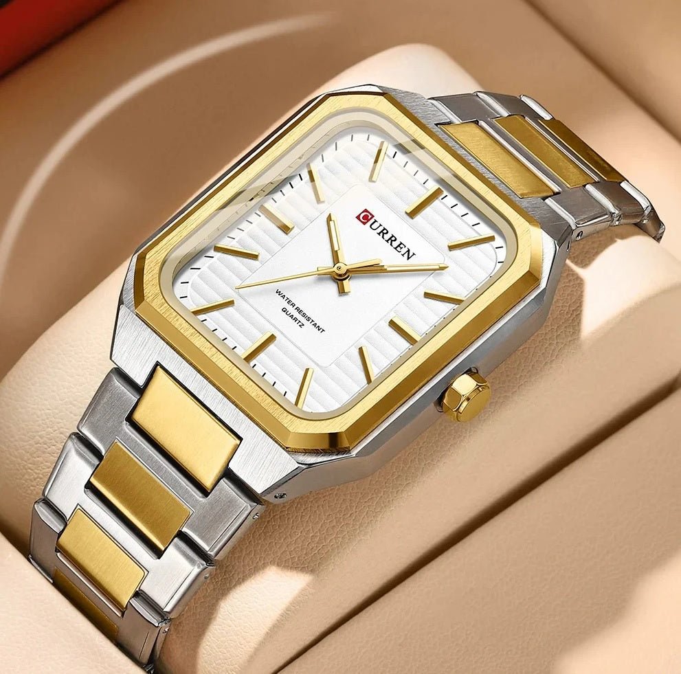 M:8457 curren white Dial TT Stainless Steel Chain Analog Quartz Men's Watch. - Timecheck