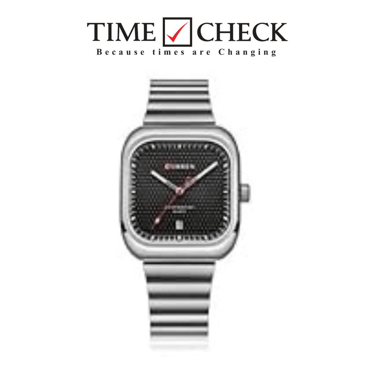 M:8460 Curren BLACK Dial Silver Stainless Steel Chain Analog Quartz Men's Watch - Timecheck