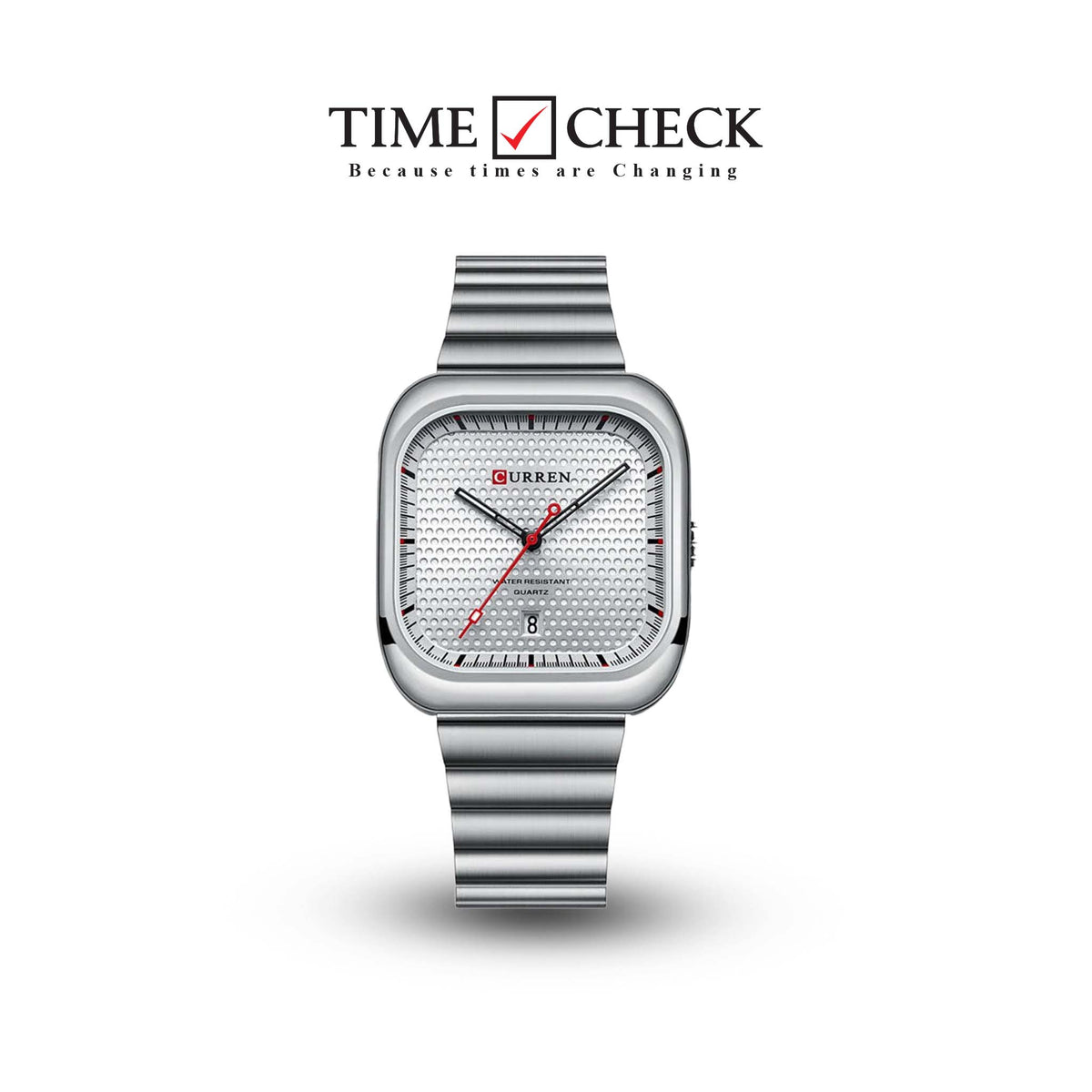 M:8460 curren WHITE Dial Silver Stainless Steel Chain Analog Quartz Men's Watch. - Timecheck