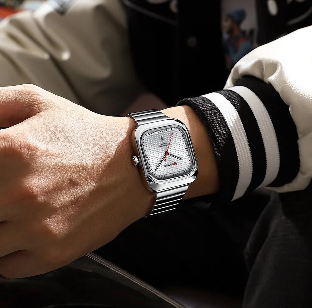 M:8460 curren WHITE Dial Silver Stainless Steel Chain Analog Quartz Men's Watch. - Timecheck