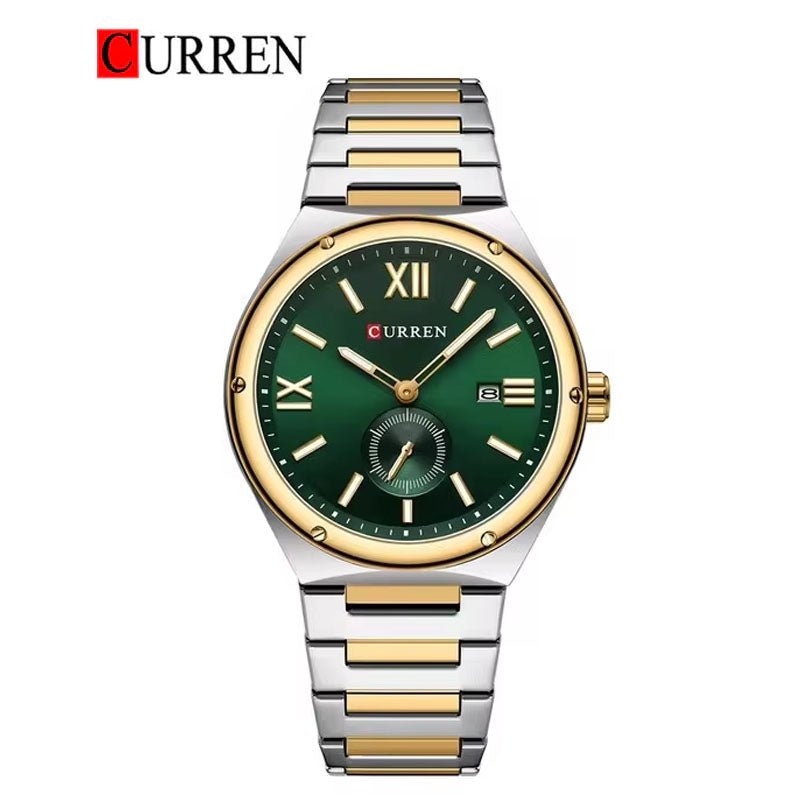 Curren M-8471 White Dial Two-Tone Silver Gold Stainless Steel Chain Men's Watch