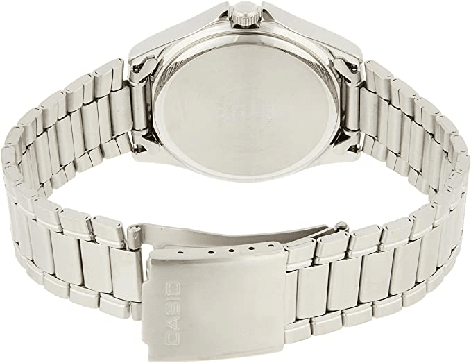 MTP-1183A-1ADF Casio Black Dial Silver Stainless Steel Analog Quartz Men's Watch. - Timecheck