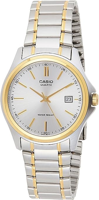MTP-1183G-7ADF Casio Silver & Gold Analog Quartz Men's Watch. - Timecheck