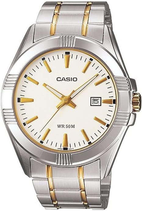 MTP-1308SG-7AVDF Casio Stainless Steel White Dial Analog Quartz Men's Watch. - Timecheck