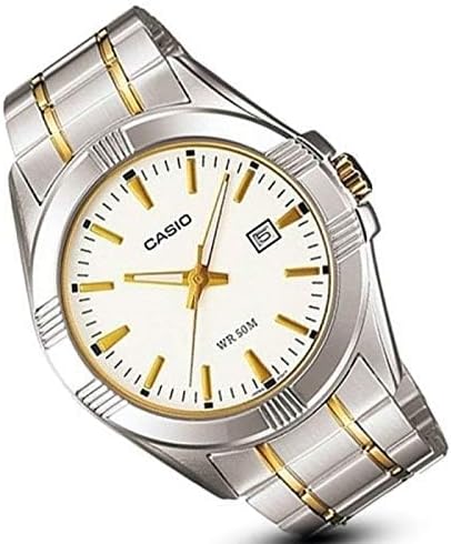 MTP-1308SG-7AVDF Casio Stainless Steel White Dial Analog Quartz Men's Watch. - Timecheck