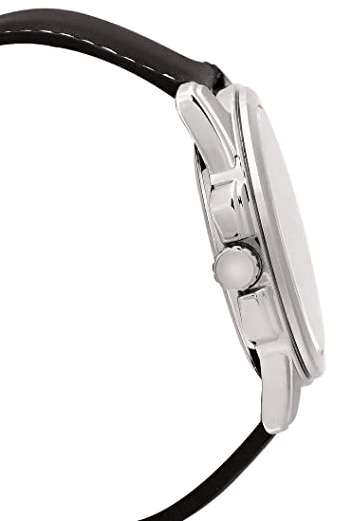 MTP-1314L-7AVDF Casio White Dial Steel Case Brown Leather Strap Analog Men's Watch. - Timecheck