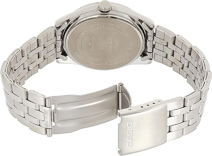MTP-1335D-1AVDF Casio Stainless Steel Black Dial Quartz Analog Men's Watch. - Timecheck