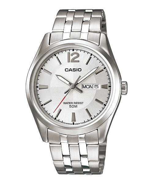 MTP-1335D-7AVDF Casio Stainless Steel White Dial Quartz Analog Men's Watch. - Timecheck
