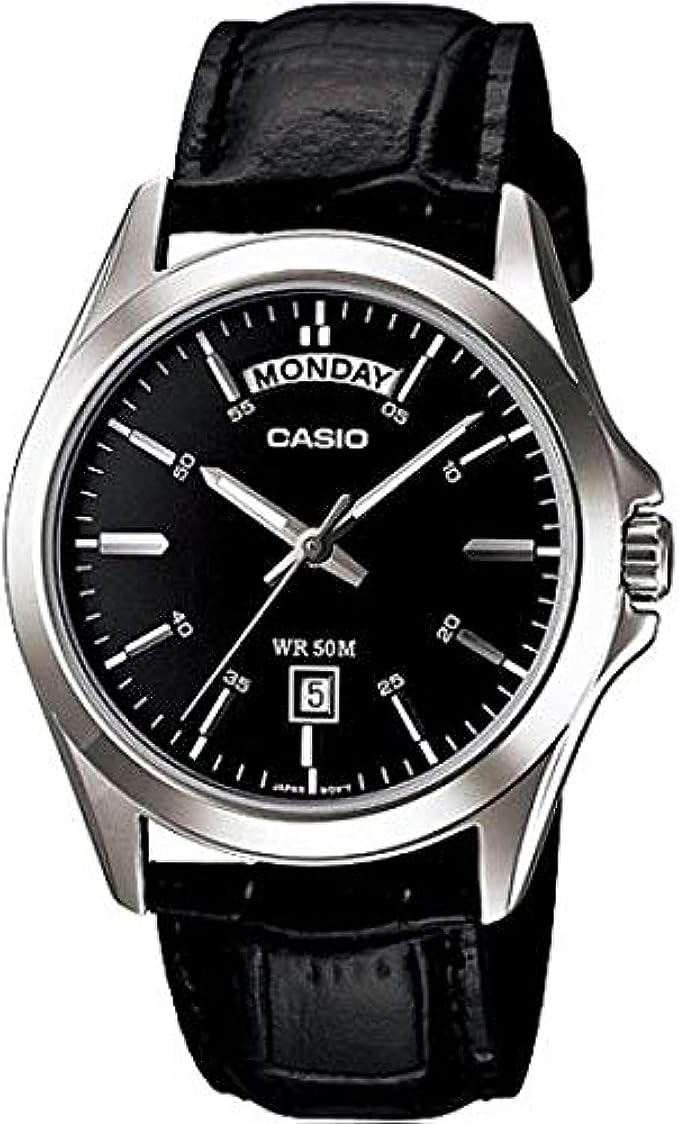 MTP-1370L-1AVDF Casio Leather Strap Quartz Men's Watch. - Timecheck