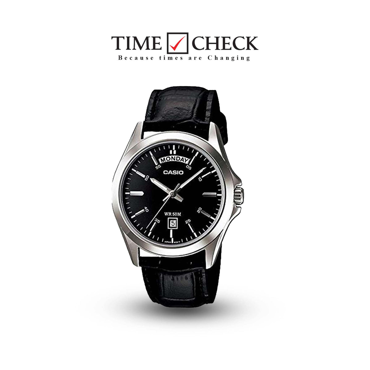 MTP-1370L-1AVDF Casio Leather Strap Quartz Men's Watch. - Timecheck