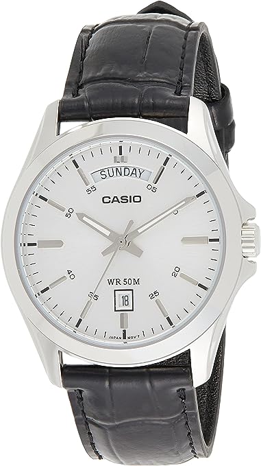 MTP-1370L-7AVDF Casio Leather Strap Men’s Watch. - Timecheck