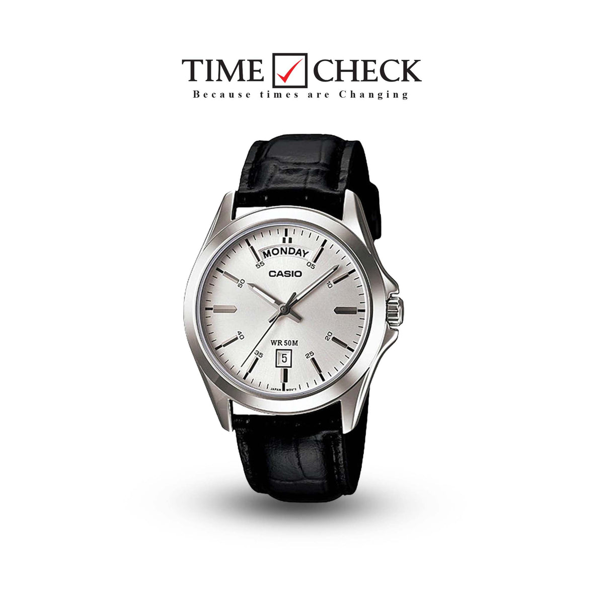 MTP-1370L-7AVDF Casio Leather Strap Men’s Watch. - Timecheck