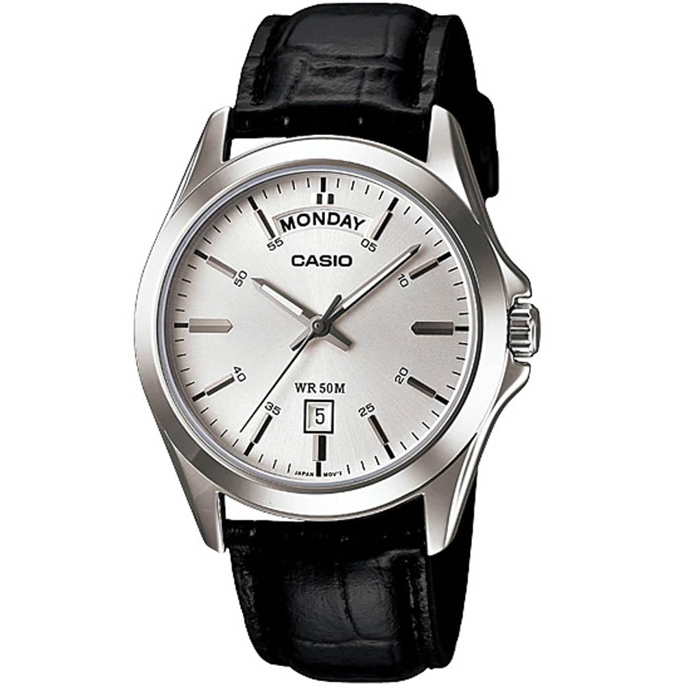 MTP-1370L-7AVDF Casio Leather Strap Men’s Watch. - Timecheck