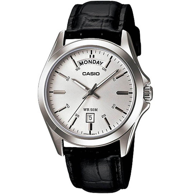 MTP-1370L-7AVDF Casio Leather Strap Men’s Watch. - Timecheck