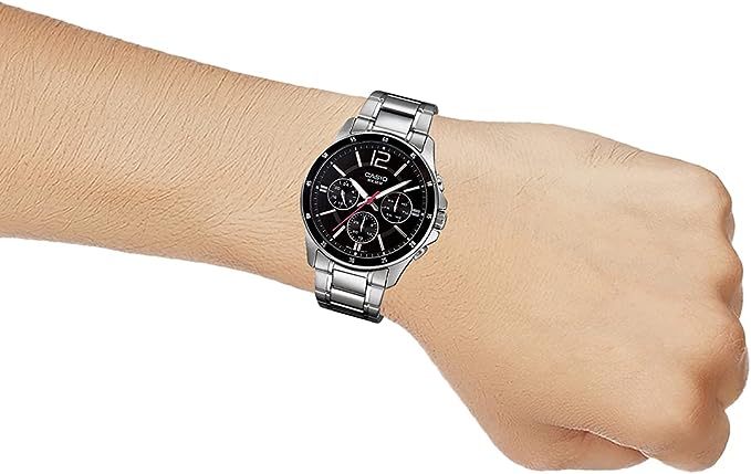 MTP-1374D-1AVDF Casio with Stainless Steel Strap Analog Quartz Men's Watch. - Timecheck