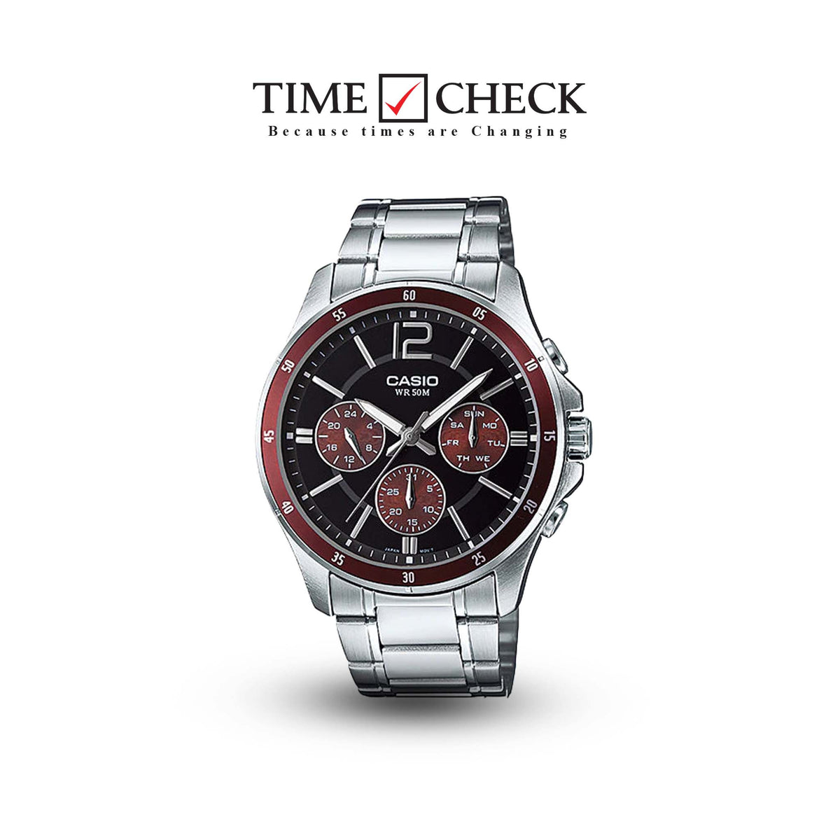 MTP-1374D-5AVDF Casio Multi Function Analog Quartz Men's Watch. - Timecheck