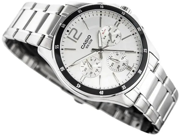 MTP-1374D-7AVDF Casio Stainless Steel Multi Function Analog Quartz Men's Watch. - Timecheck