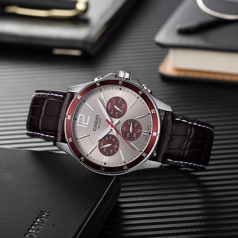 Casio MTP-1374D-1AVDF Coffee Multi-Dial Stainless Steel Men's Watch