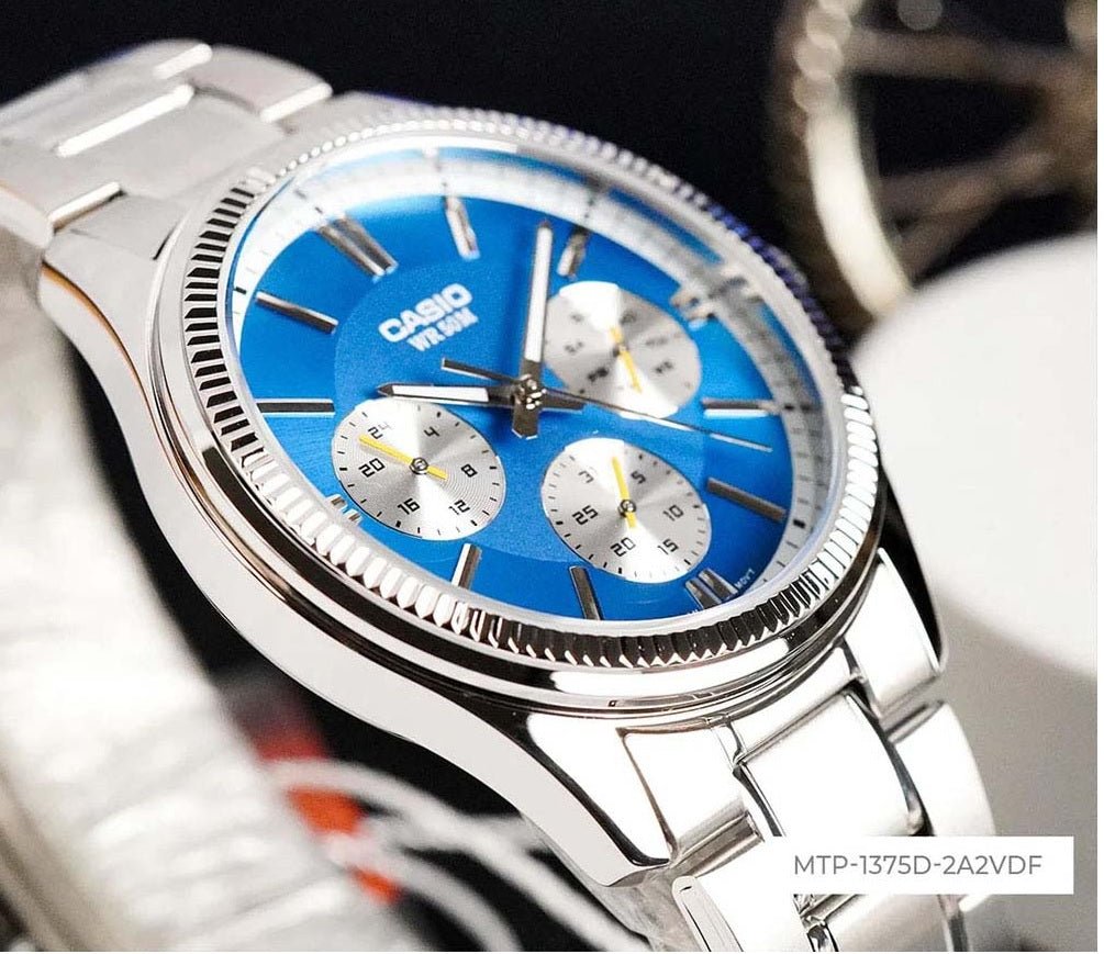 Casio MTP-1375D-2A2VDF Multi-Dial Stainless Steel Men's Watch