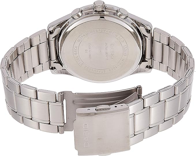 MTP-1375D-7A2VDF Casio Cream Dial Stainless Steel 3 Dial Display Analog Men's Watch. - Timecheck