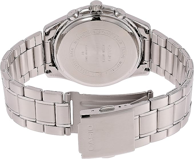 MTP-1375D-7AVDF Casio Silver Case Silver Dial Analog Steel Band Watch for Mens. - Timecheck