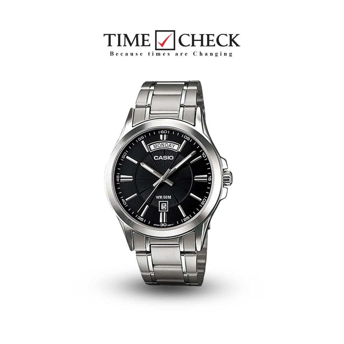MTP-1381D-1AVDF Casio Classic Stainless Steel Men's Analog Quartz Watch. - Timecheck