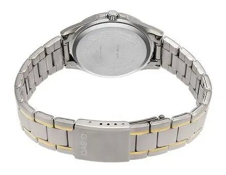 MTP-1381G-1AVDF Casio Silver Case Black Dial Analog Steel Band Watch for Mens. - Timecheck