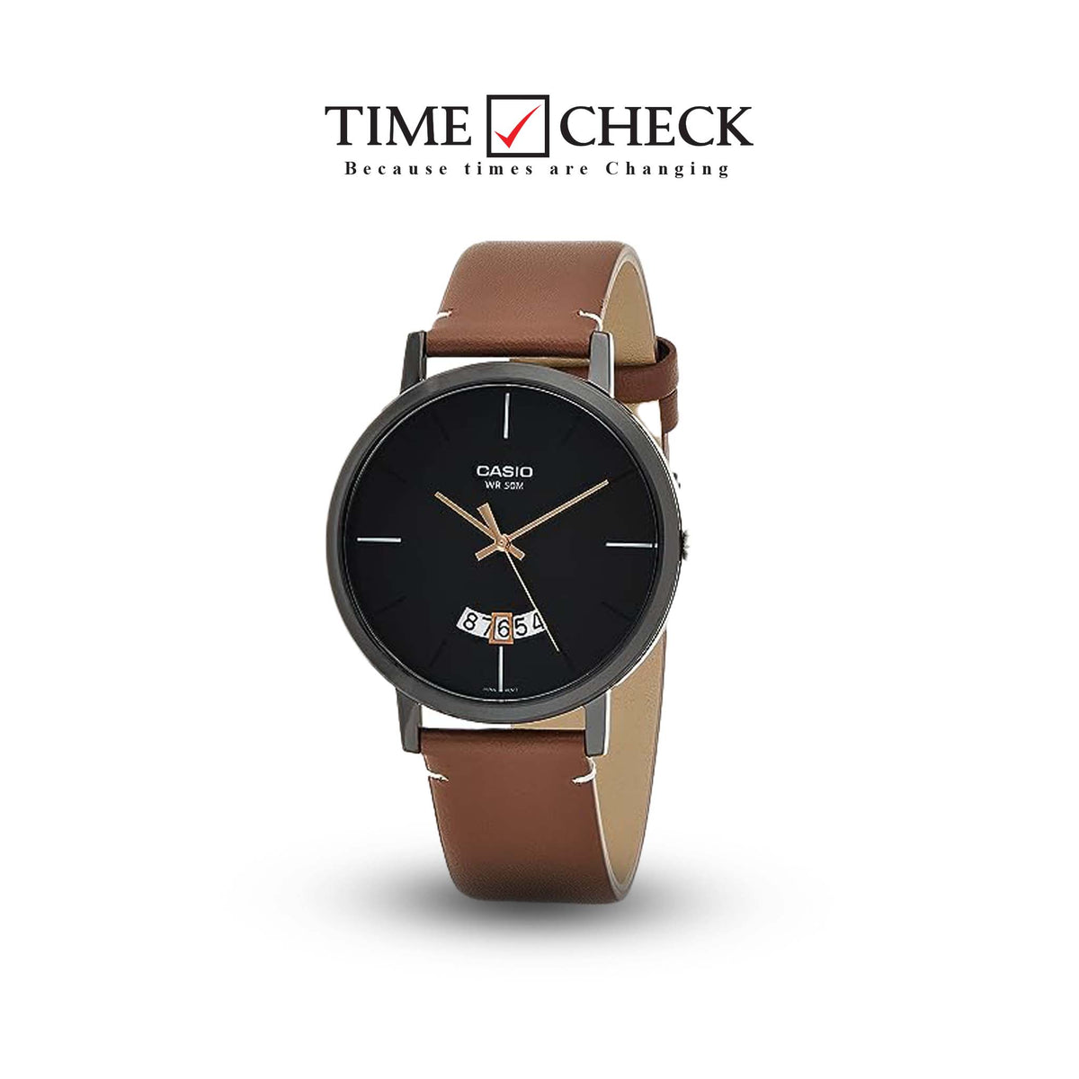 MTP-B100BL-1EVDF Casio Analog Black Dial Men's Watch. - Timecheck