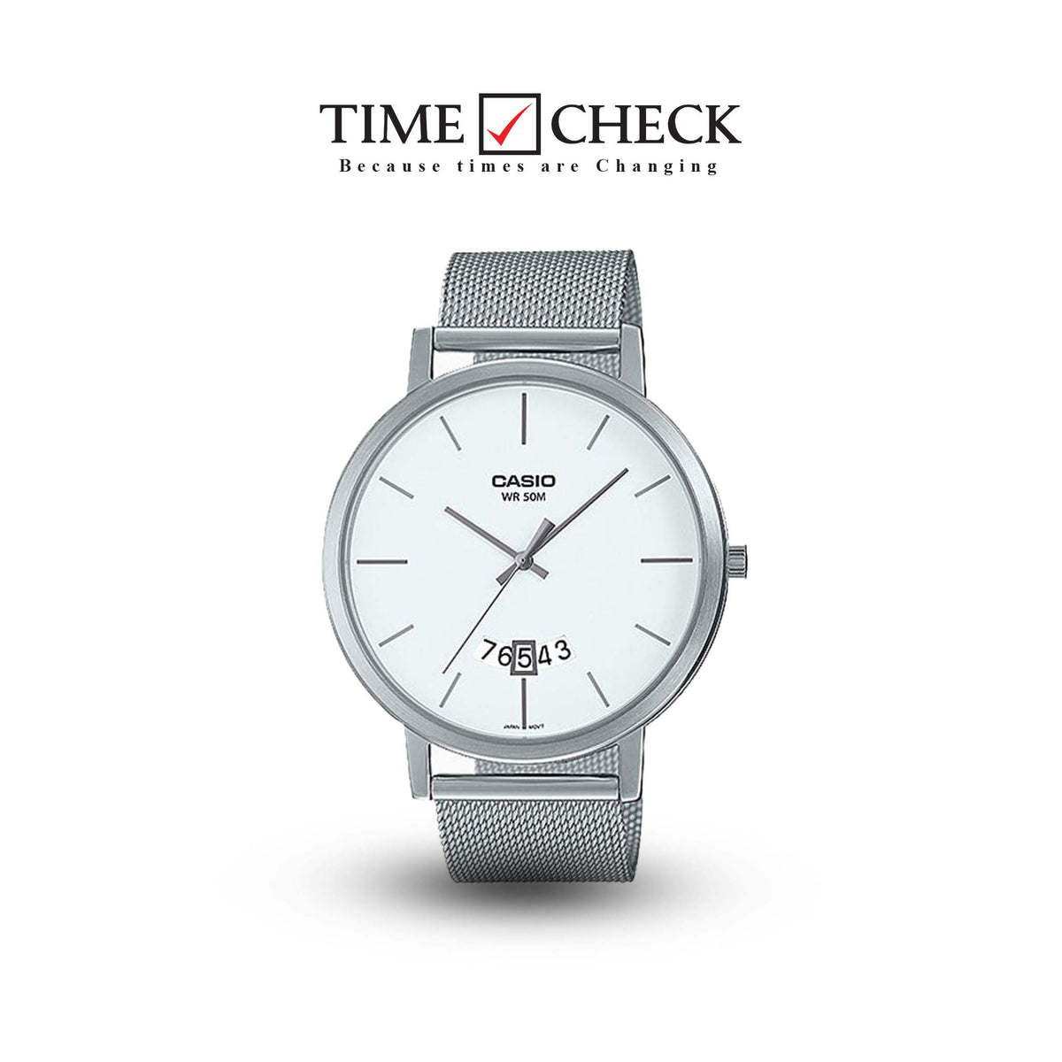 MTP-B100M-7EVDF Casio Analog White Dial Men's Watch. - Timecheck
