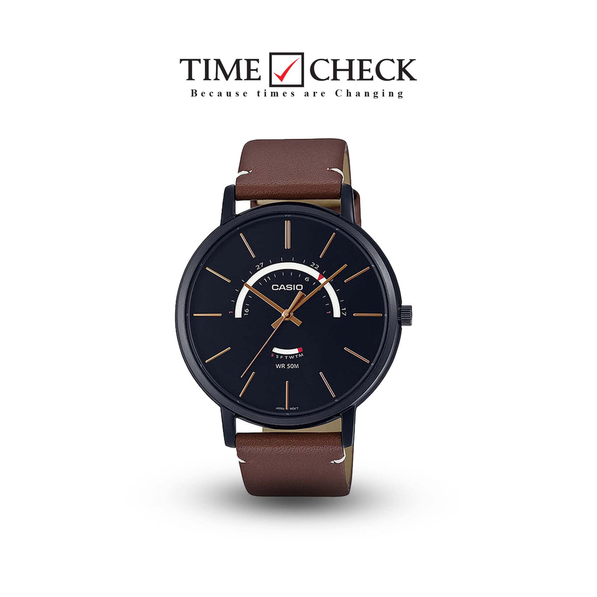 MTP-B105BL-1AVDF Casio Analog Black Dial Men's Watch. - Timecheck