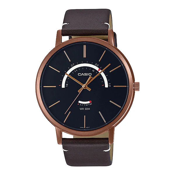 MTP-B105RL-1AVDF Casio Analog Black Dial Men's Watch. - Timecheck