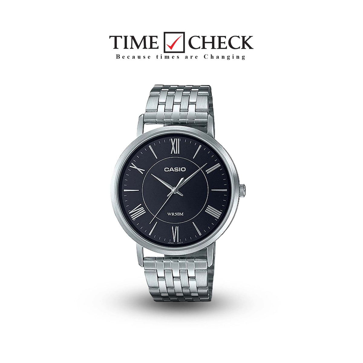 MTP-B110D-1AVDF Casio Analog Black Dial Quartz Men's Watch. - Timecheck
