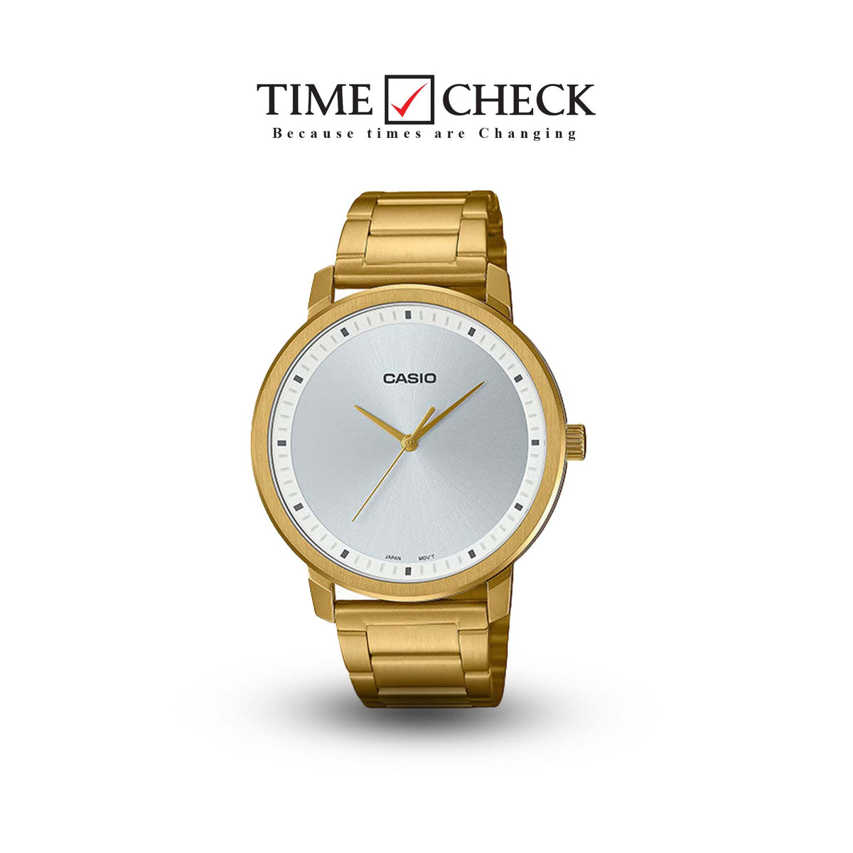 MTP-B115G-7EVDF Casio Silver Dial Stainless Steel Chain Analog Quartz Men's Watch. - Timecheck