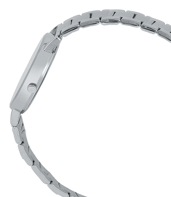 MTP-B135D-1AVDF Casio Black Dial Silver Stainless Steel Chain Quartz Men's Watch. - Timecheck