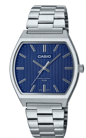 MTP-B140D-2AVDF Casio Black Dial Silver Stainless Steel Chain Analog Men's Watch. - Timecheck