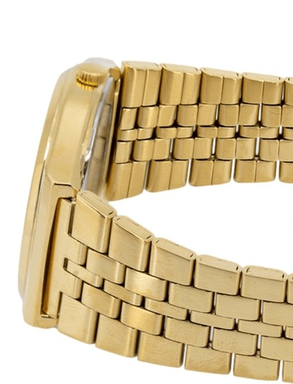 MTP-B145G-9AVEF Casio Gold Dial Stainless Steel Gold Chain Quartz Men's Watch. - Timecheck