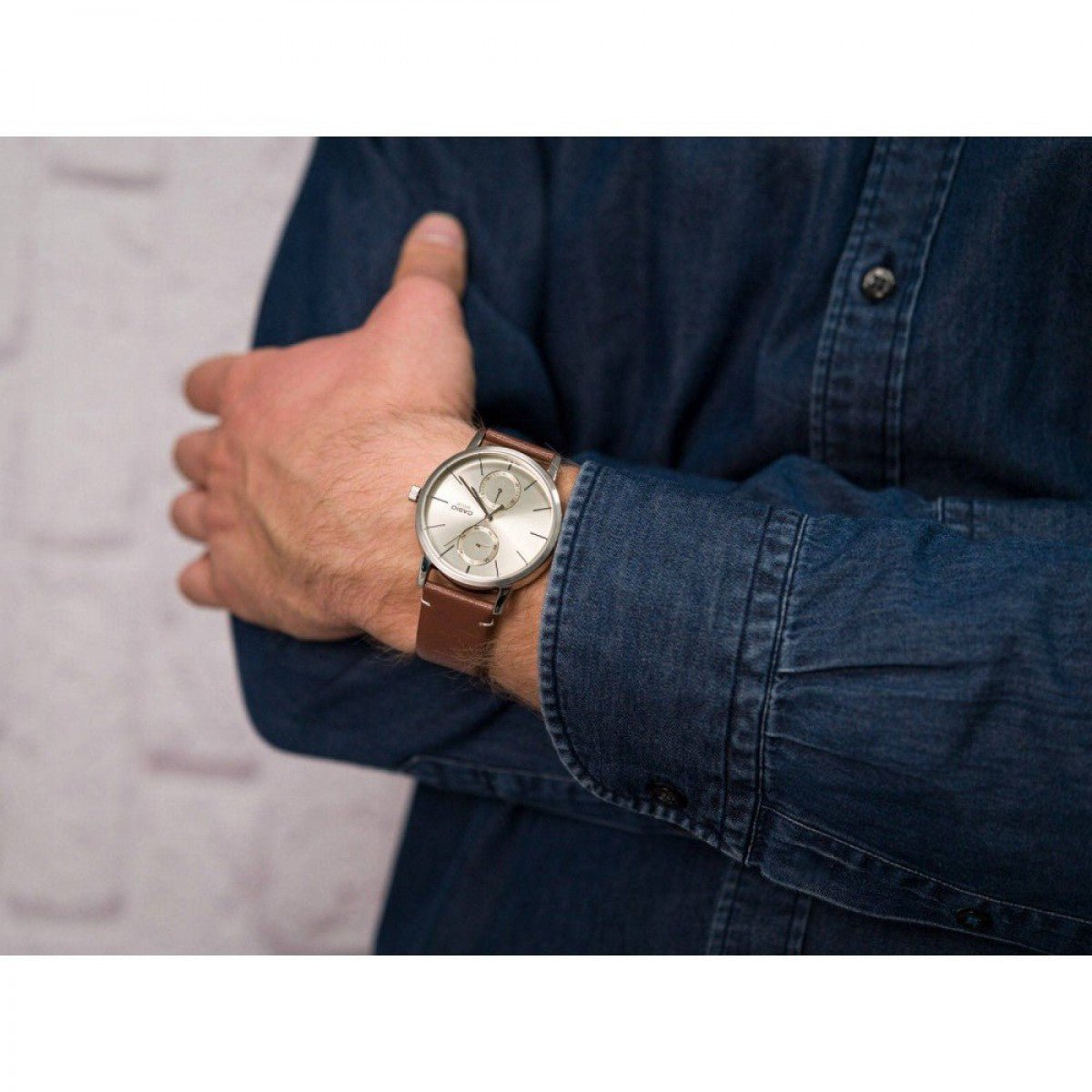 MTP-B310L-9AVDF Casio White Dial Brown Leather Strap Analog Men's Watch. - Timecheck