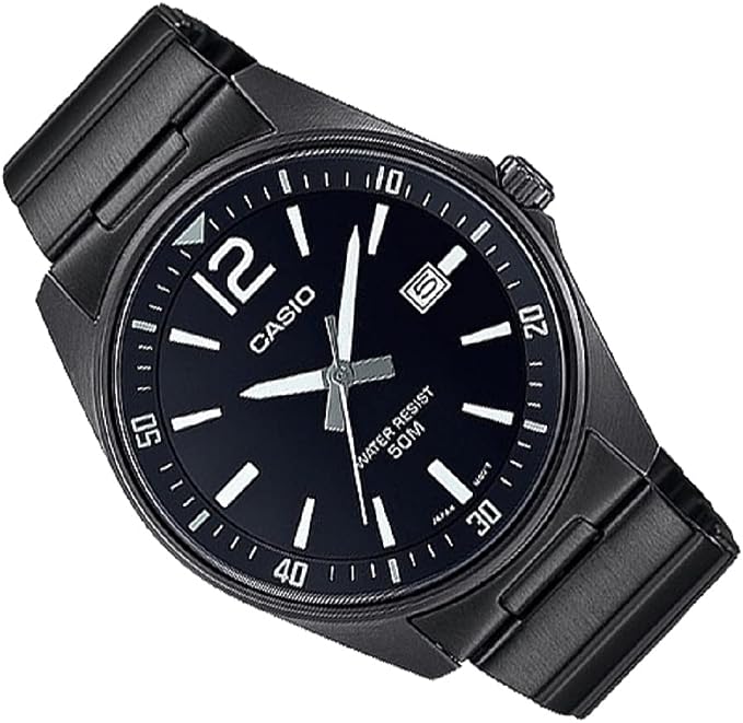 MTP-E170B-1BVDF Casio Black Dial Analog Quartz Men's Watch. - Timecheck