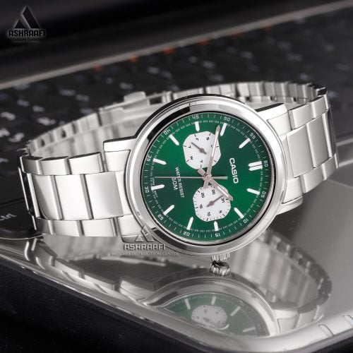 MTP-E335D-3EVDF Casio Analog Green Dial Quartz Men's Watch. - Timecheck