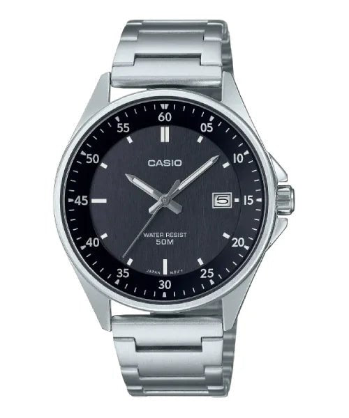 MTP-E705D-1EVDF Casio Analog Black Dial Quartz Men's Watch. - Timecheck