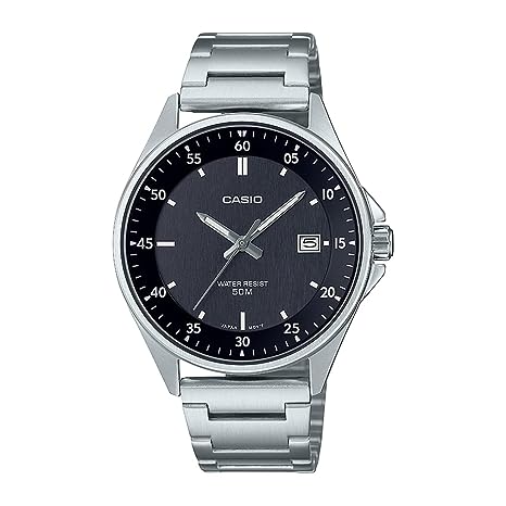 MTP-E705D-1EVDF Casio Analog Black Dial Quartz Men's Watch. - Timecheck