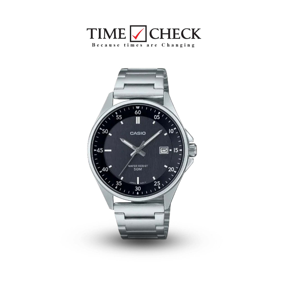 MTP-E705D-1EVDF Casio Analog Black Dial Quartz Men's Watch. - Timecheck
