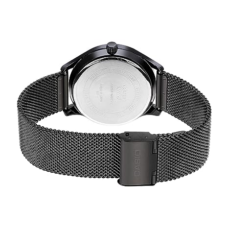 MTP-E710MB-1AVDF Casio Mash Band Quartz Analog Black Dial Men's Watch. - Timecheck