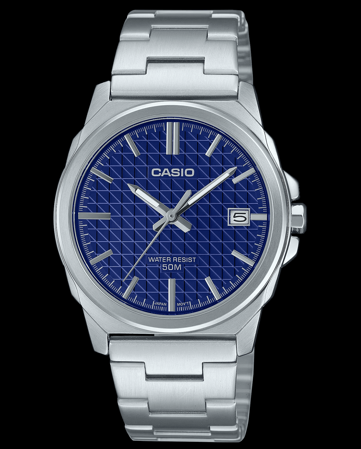 MTP-E720D-2AVDF Casio Blue Dial Silver Stainless Steel Analog Quartz Men's Watch. - Timecheck
